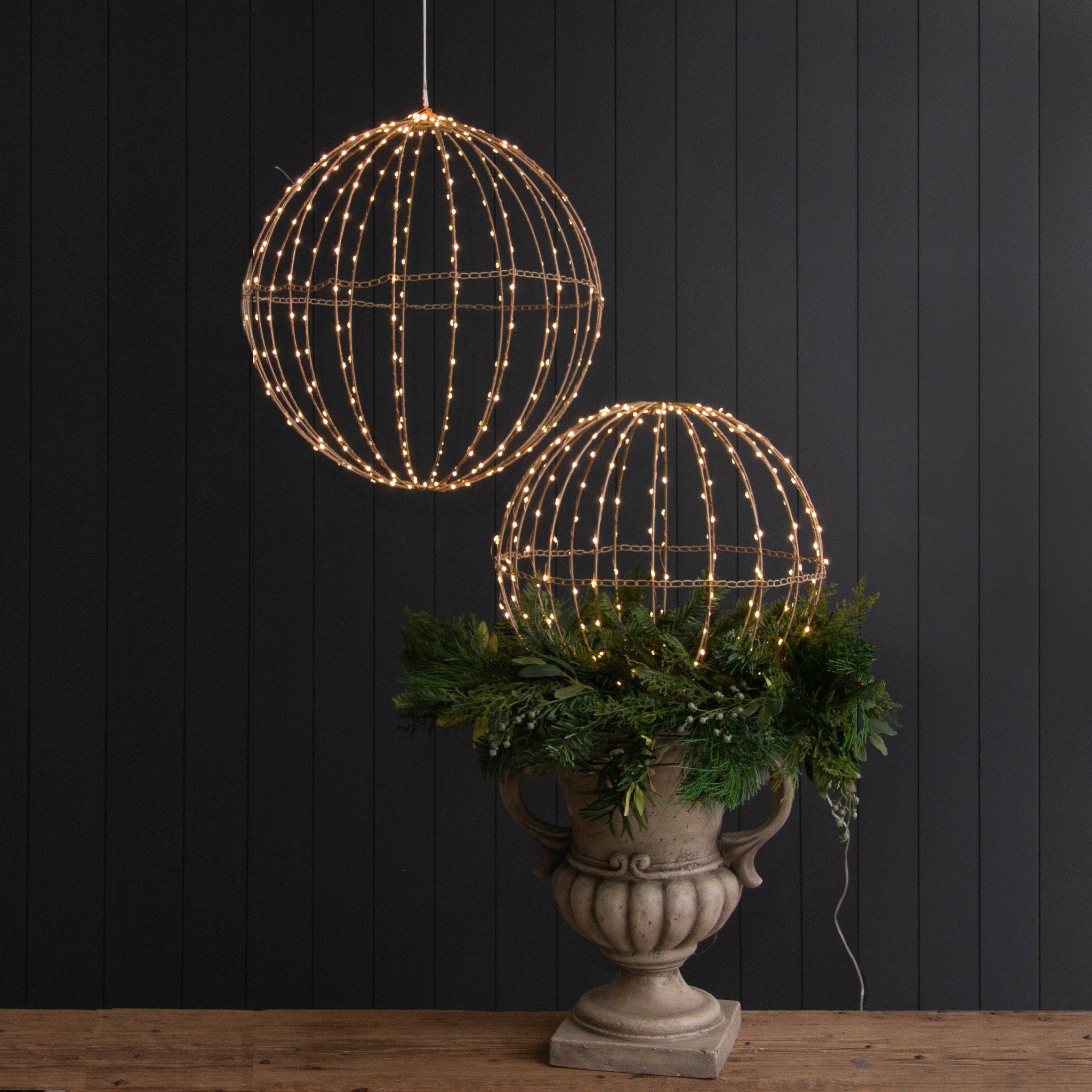 Led Foldable Light Spheres (Set Of 02)