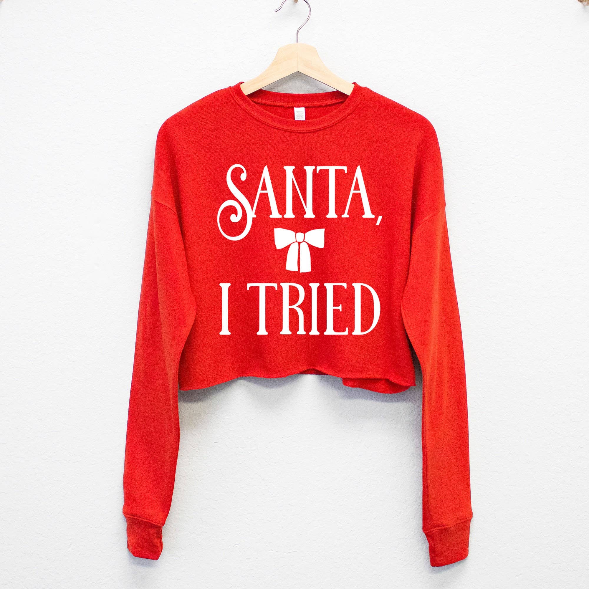 Naughty or Nice-ish Cropped Christmas Sweater for Women