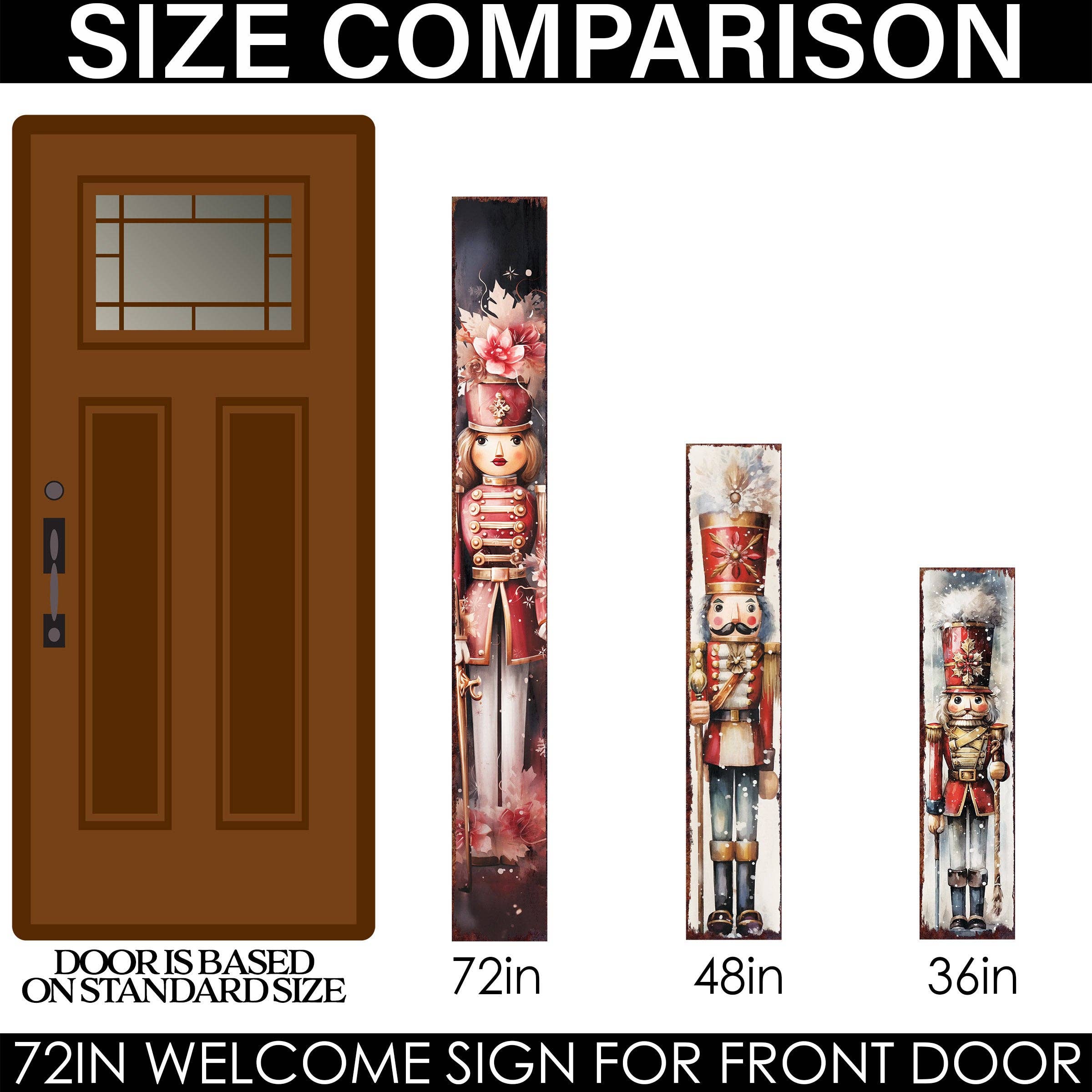Whimsical Nutcracker Girl Christmas Porch Sign | Festive Farmhouse Welcome Decor