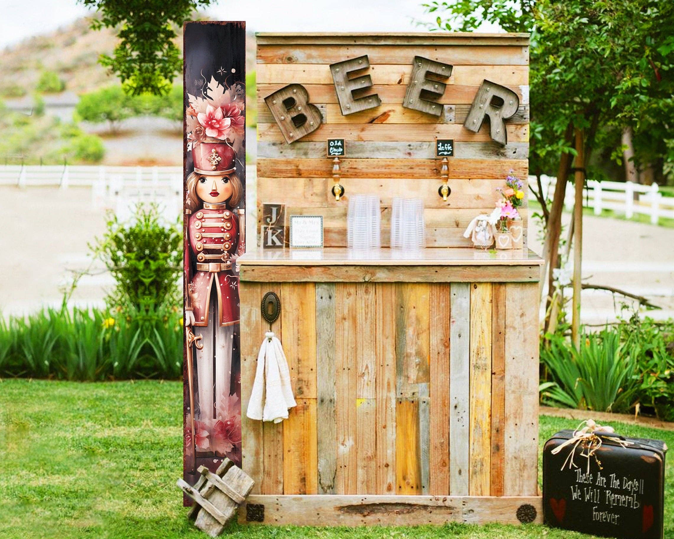 Whimsical Nutcracker Girl Christmas Porch Sign | Festive Farmhouse Welcome Decor