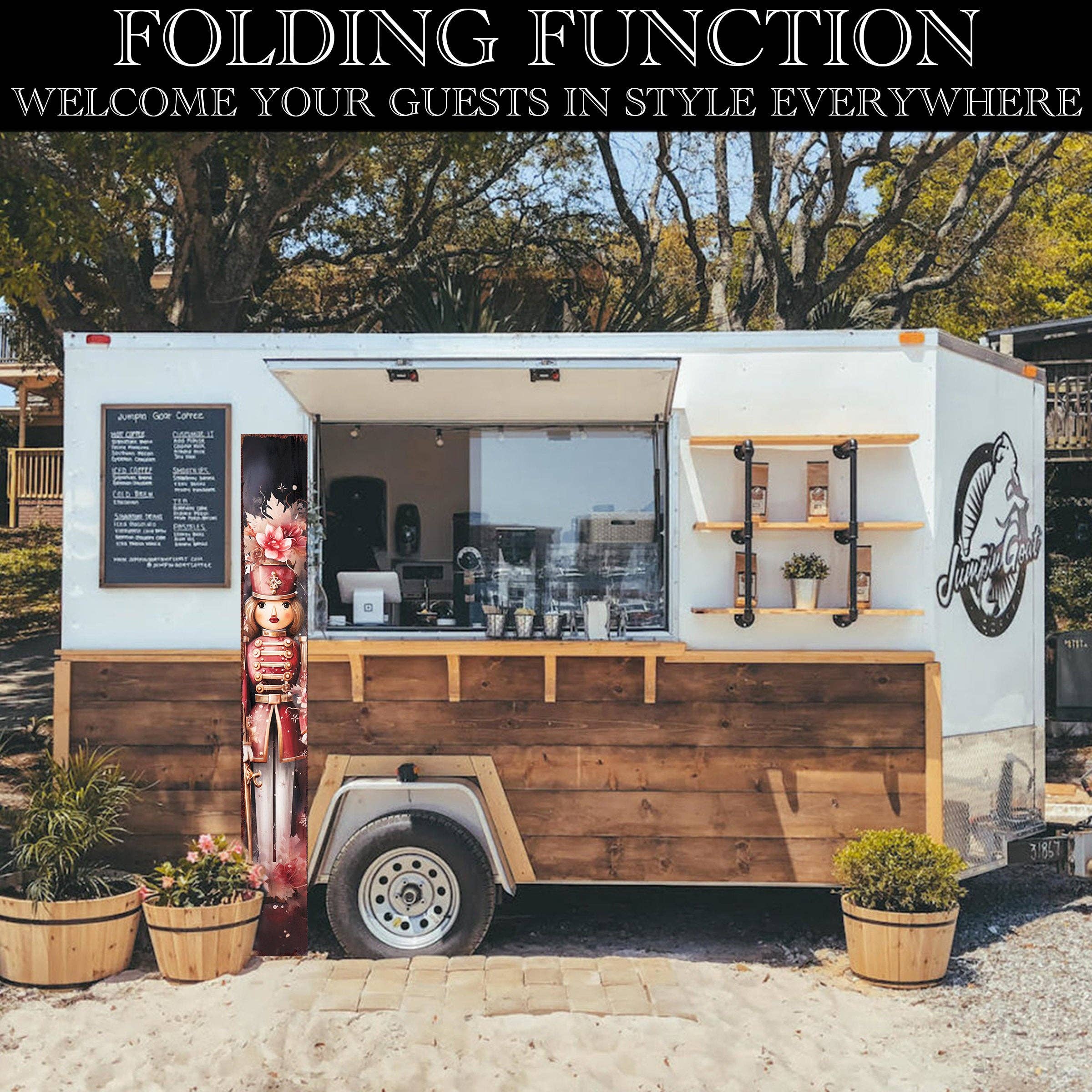 Whimsical Nutcracker Girl Christmas Porch Sign | Festive Farmhouse Welcome Decor