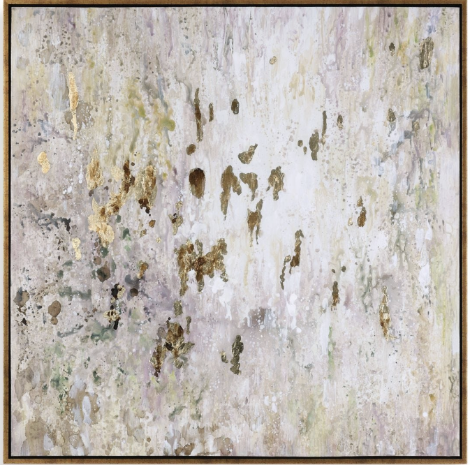 Golden Raindrops Hand Painted Canvas