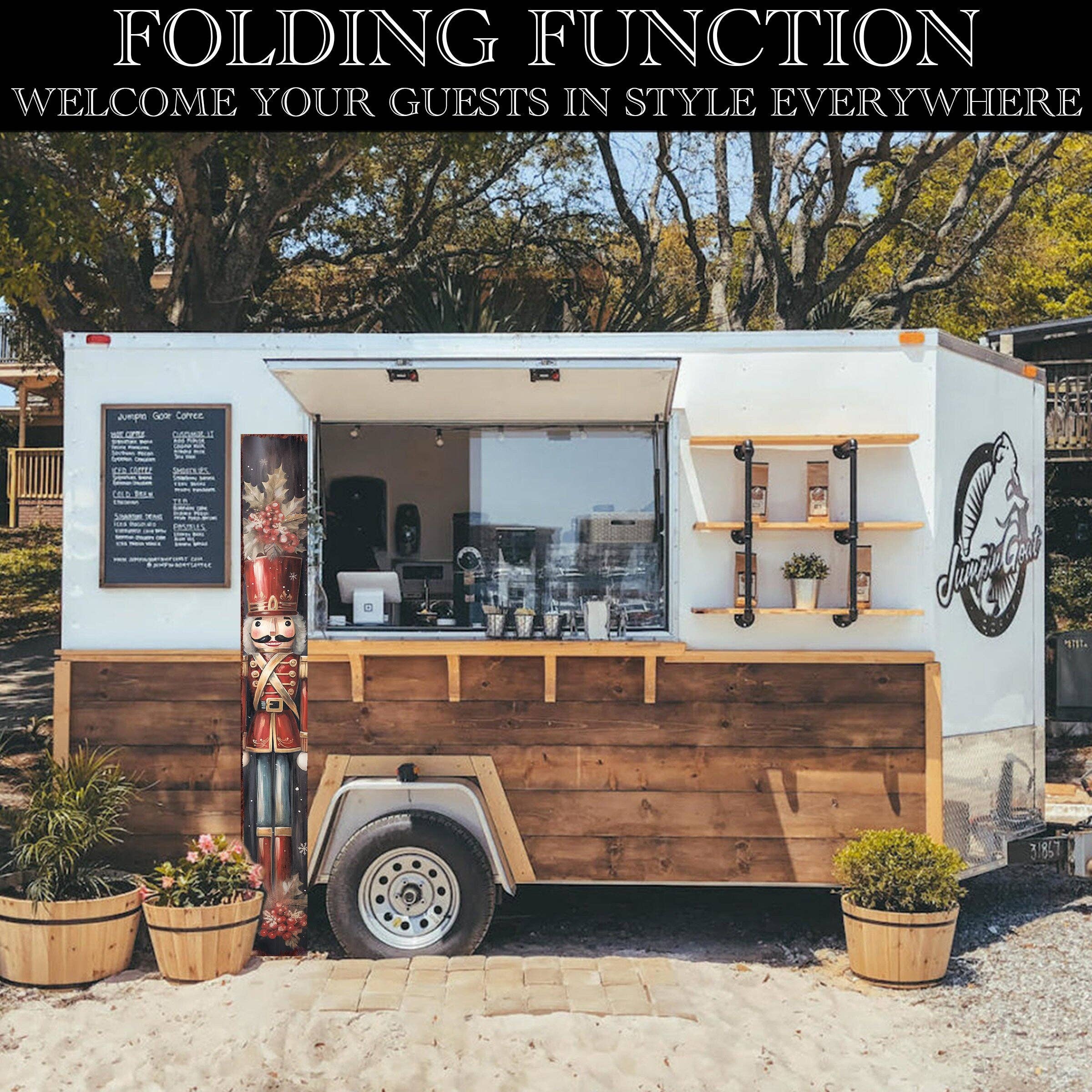 72" Farmhouse Nutcracker Christmas Porch Sign - Festive Outdoor Decor