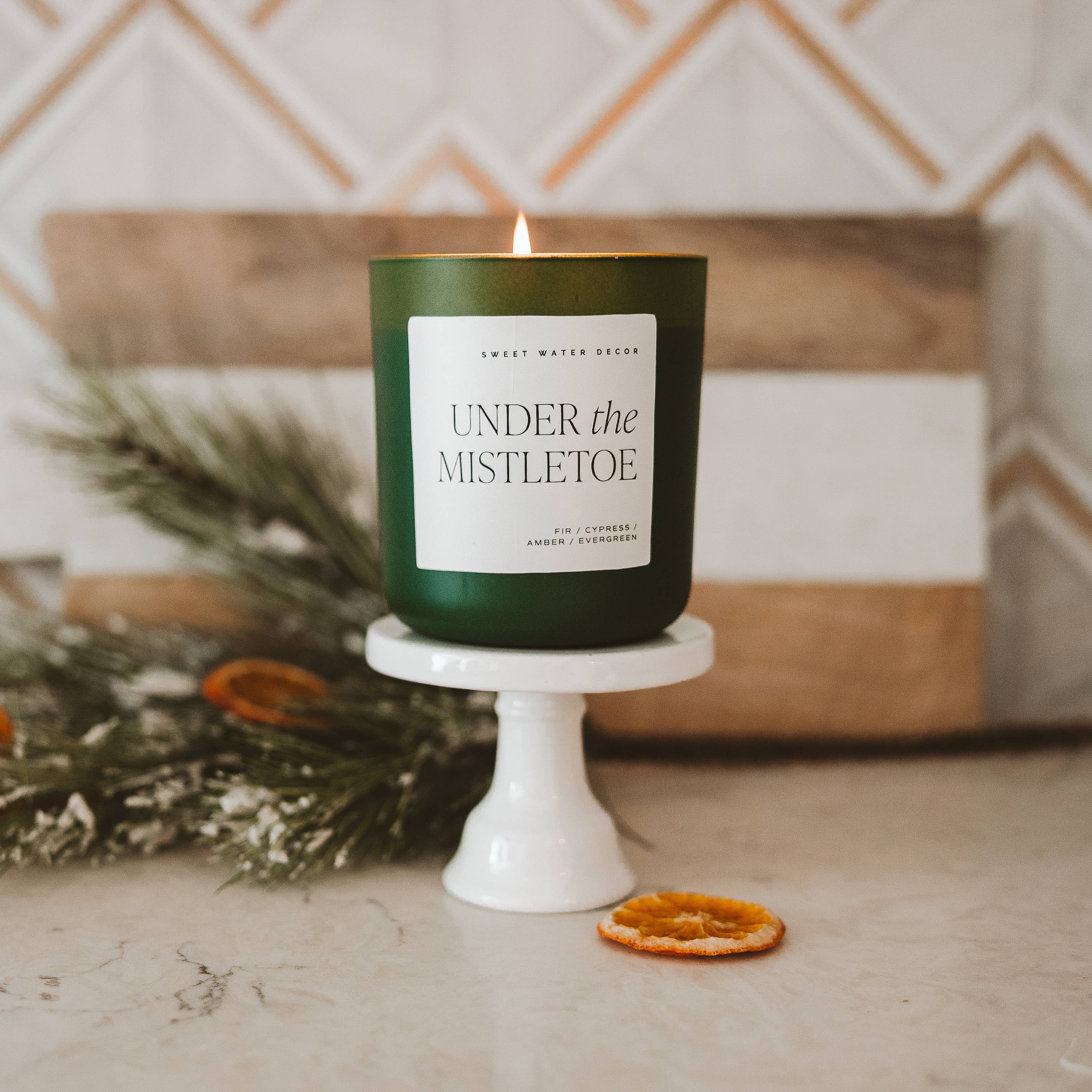 Under the Mistletoe 15 oz Soy Matte Candle- Christmas Decor